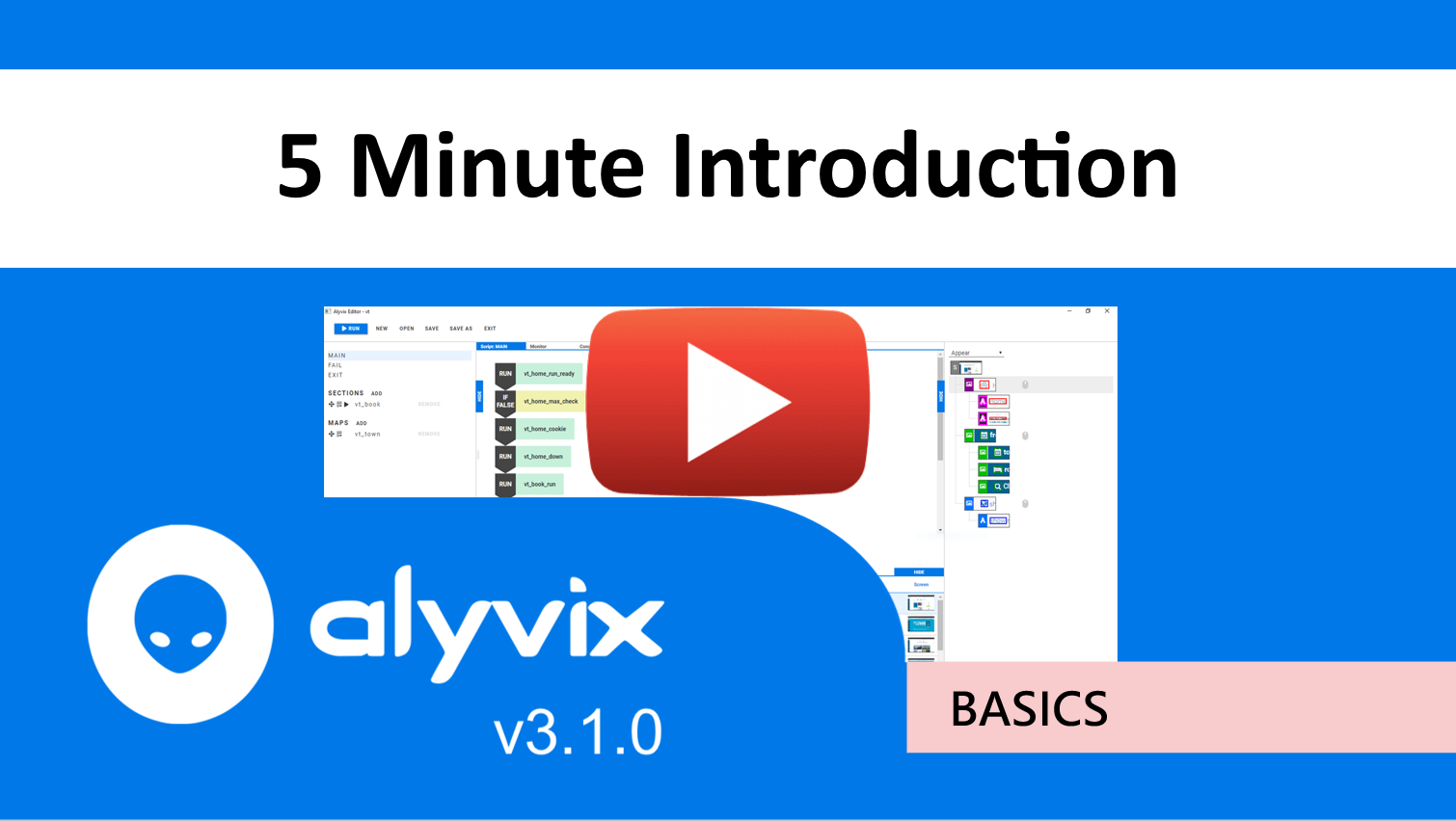 Introduction to Alyvix tutorial video, version 3.1.0