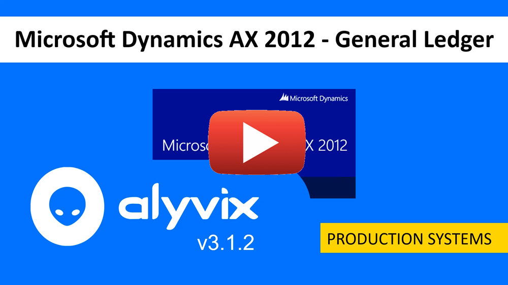 Microsoft Dynamics AX 2012 R3 General Ledger tutorial video, version 3.1.2